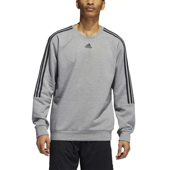 NWT Adidas Men's Crew Lightweight Fleece Lined Sweatshirt Size XL Gray $50 CC230 - Picture 1 of 4